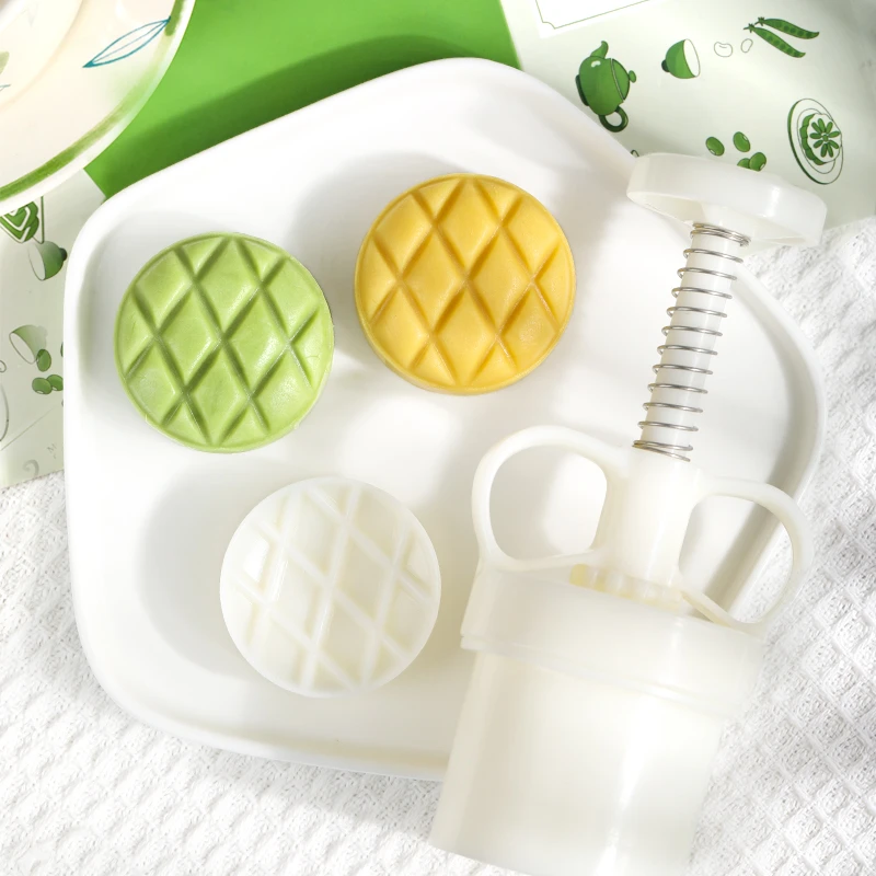 50克冰皮流心月饼圆菱凤梨定量调节商用简约款升级模具绿豆糕压模