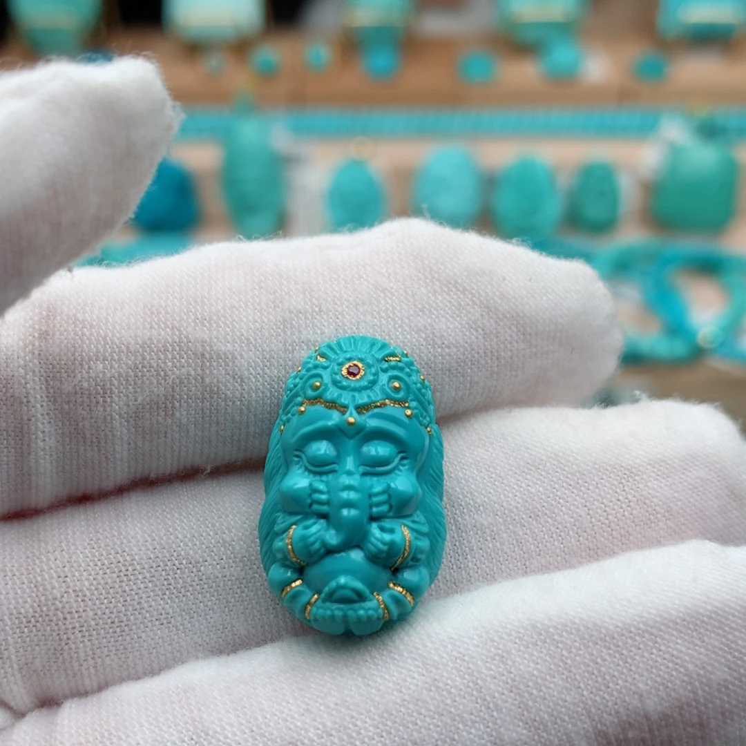 绿松石未镶嵌珠宝奇石13.9mm