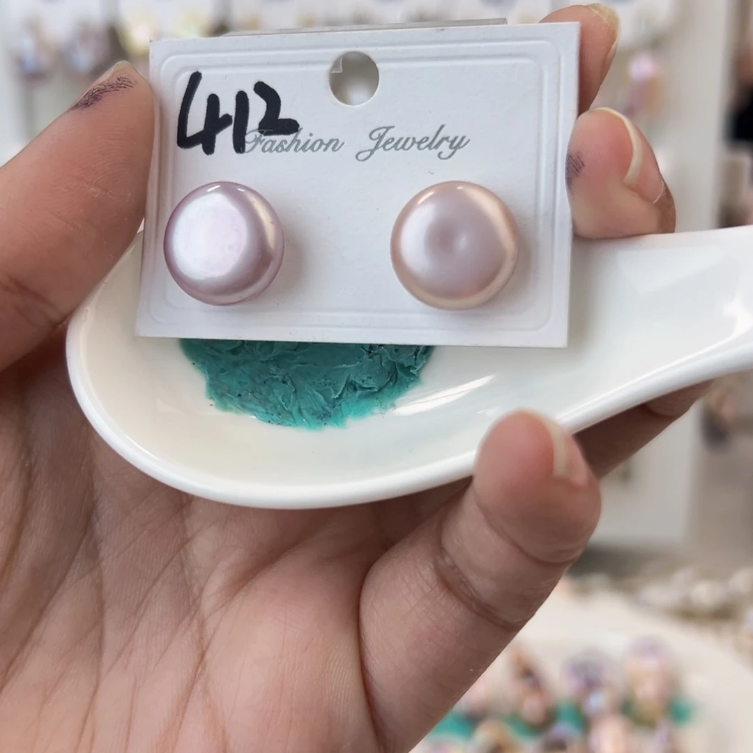 淡水珍珠耳饰银S925镶嵌