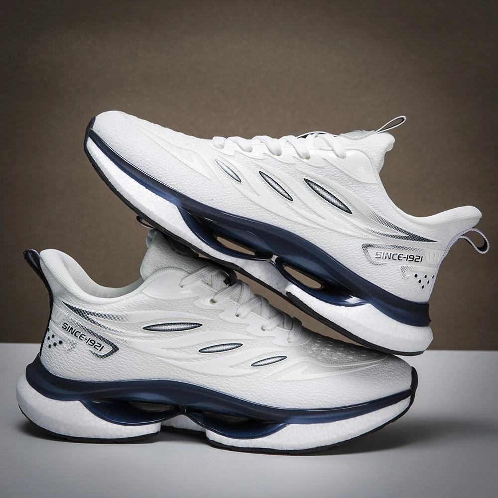 新款运动跑步鞋网面爆米花底软底男女情侣款男士健身鞋百搭休闲鞋