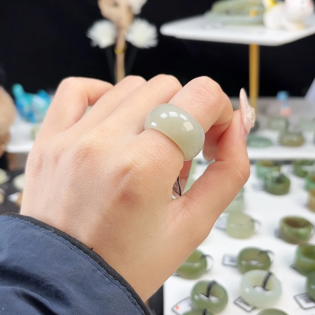 和田玉未镶嵌戒指P46晴水墩墩17.2不退换