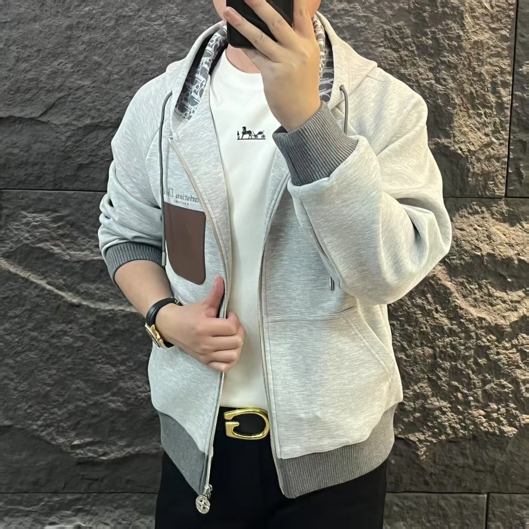 新款高端男士潮流百搭个性袋口休闲连帽夹克外套J25-686