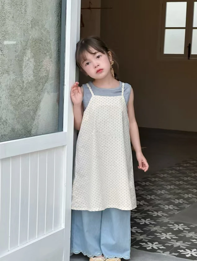 女童韩版夏季吊带裙波点百搭