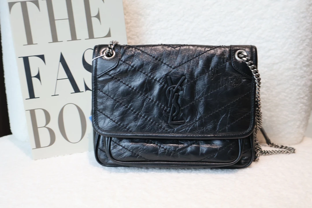 99新 YSL/圣罗兰 奢品阁/niki/小号/黑色/D扣