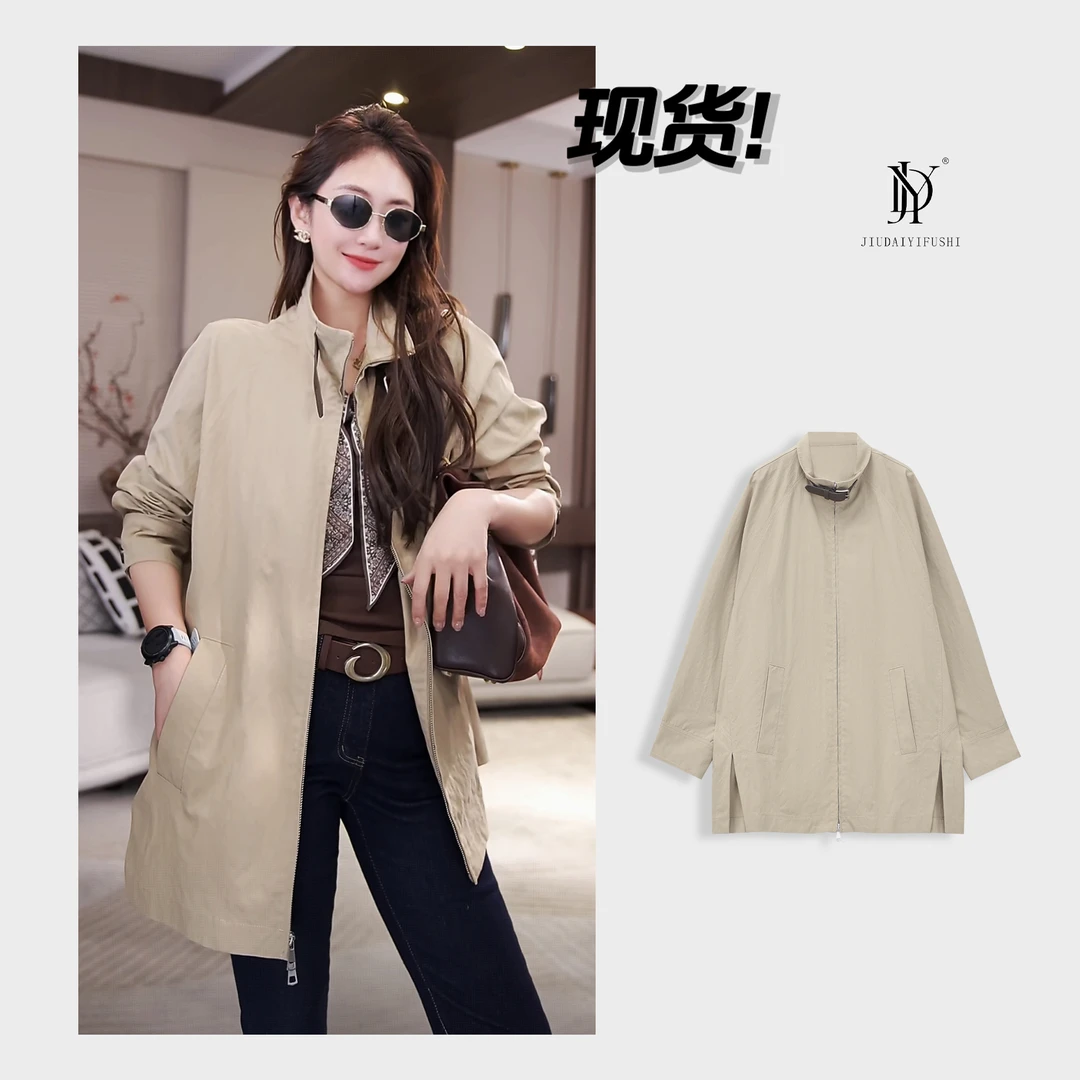 玖黛衣【加州之旅】秋季宽松百搭拉链时尚外套 WTP44067