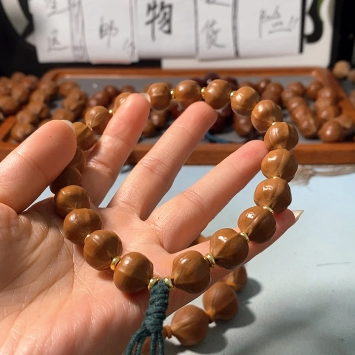 橄榄核手串3131精品小蒜头铁核18+2颗