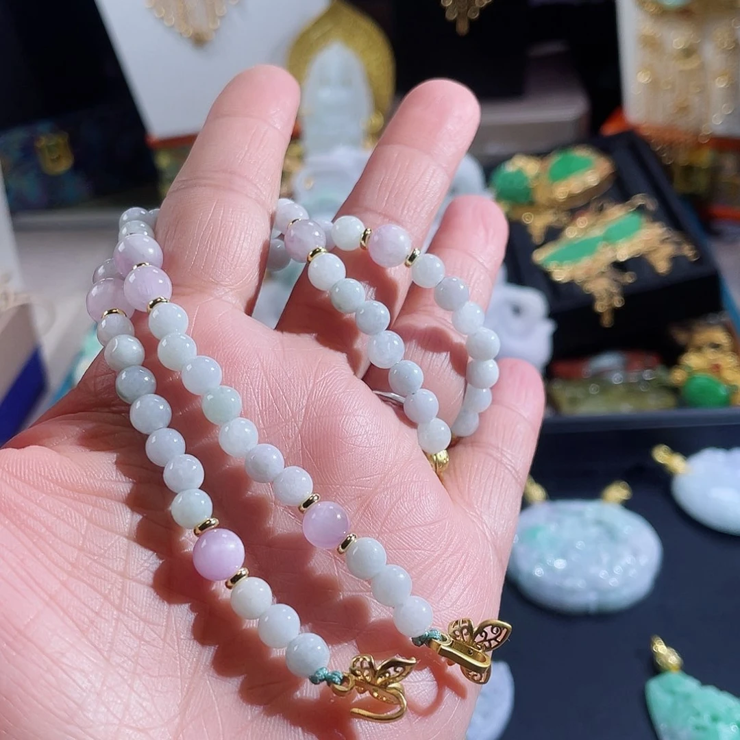 翡翠颈饰未镶嵌翡翠金珠