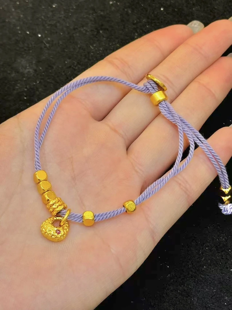 铜合金手链 搭配盘缠可调节手绳送女友礼物时尚编绳手串饰品首饰