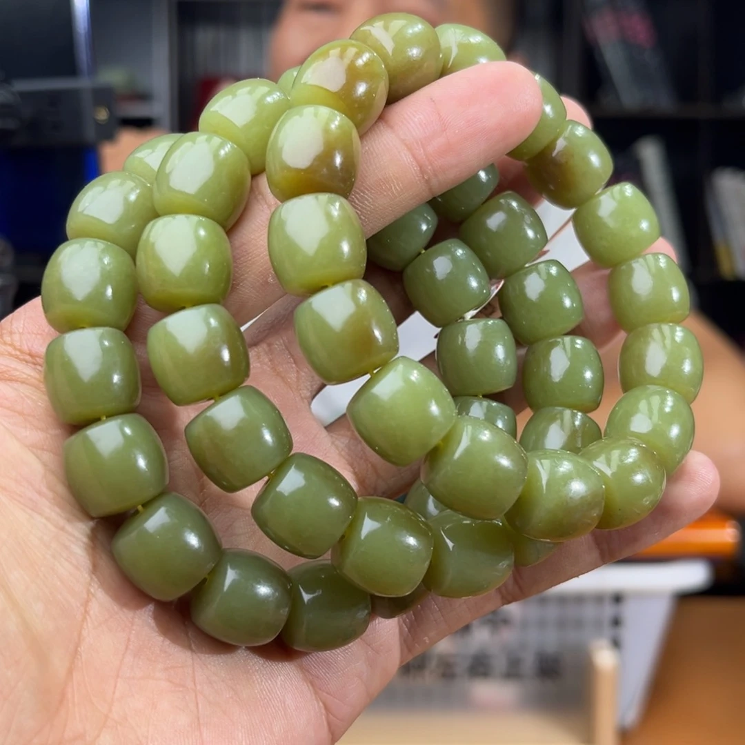 手串未镶嵌和田玉纯天然新疆若羌青黄口卡14多样性发其一