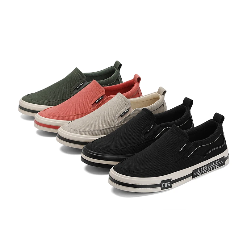 25805秋季新款男士一脚蹬水洗帆布鞋透气百搭懒人鞋软底休闲男鞋