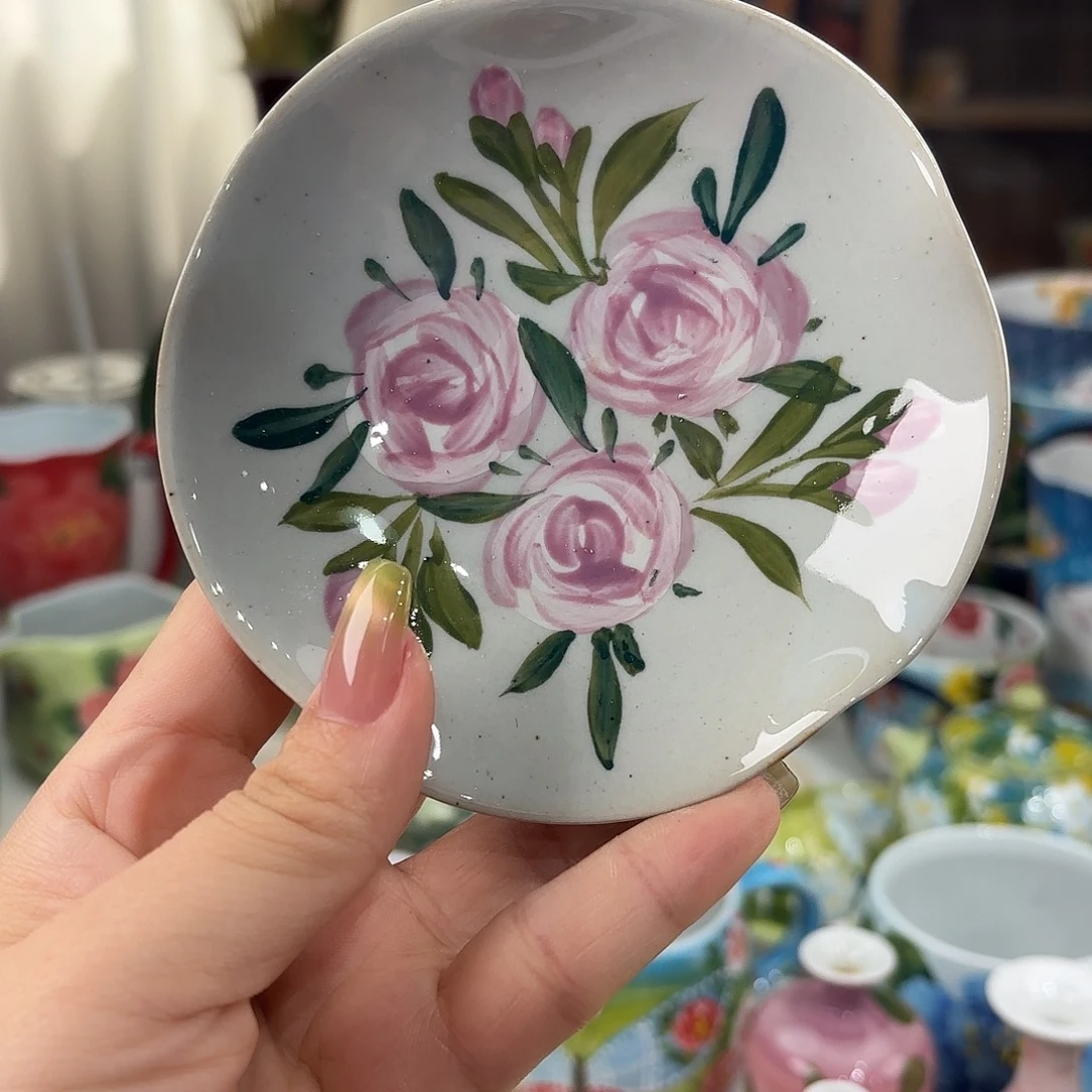 瓷片景德镇手绘高温釉下彩陶瓷茶具