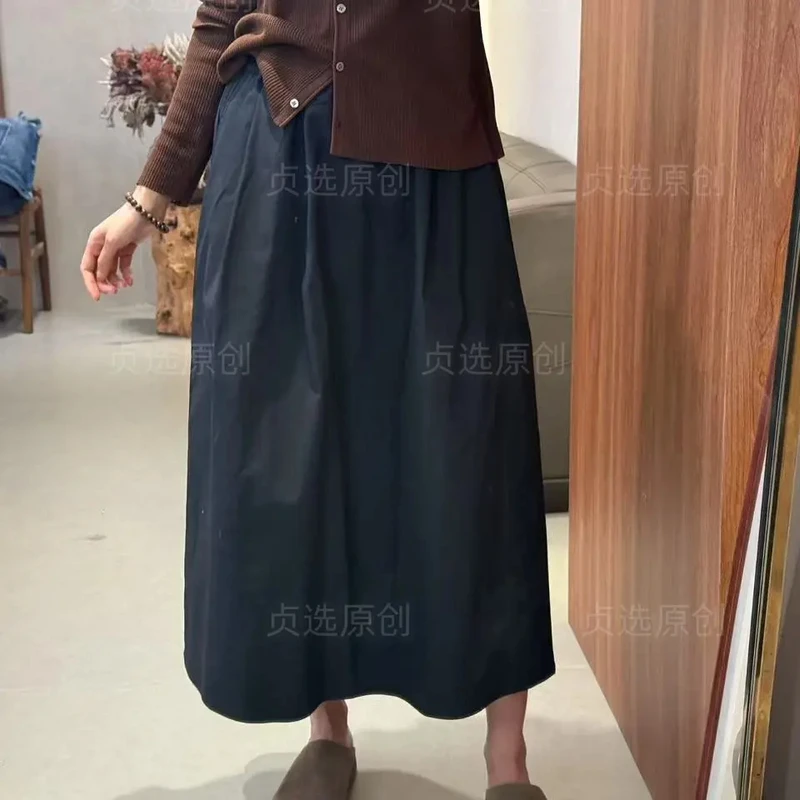 2613-高腰显瘦花苞半身裙春夏百搭A字中长款洋气大摆伞裙