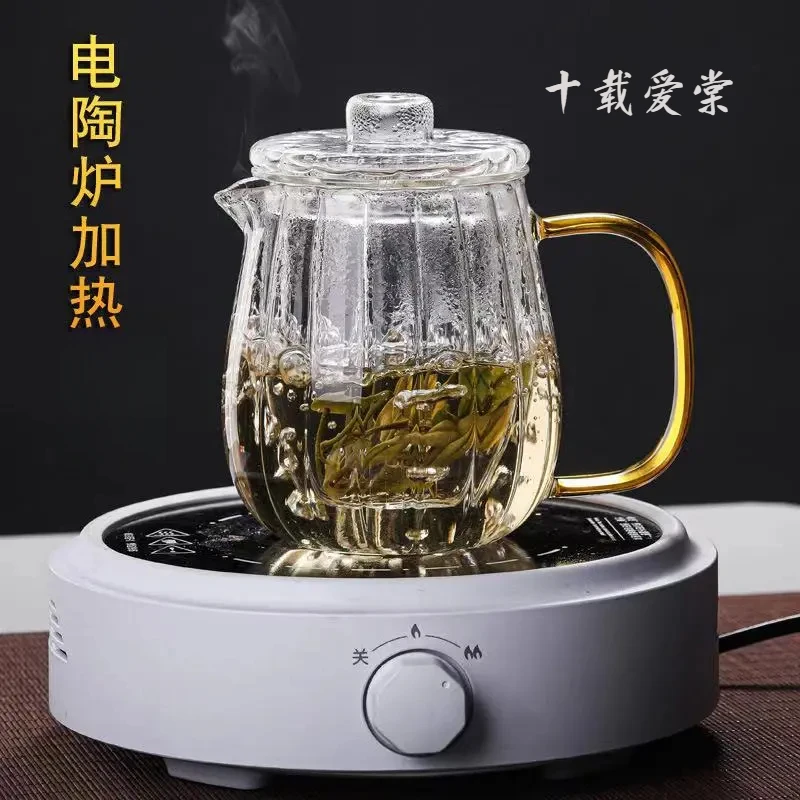 十载爱棠加厚耐热玻璃茶壶泡茶壶茶水分离过滤泡茶器花瓣煮茶壶