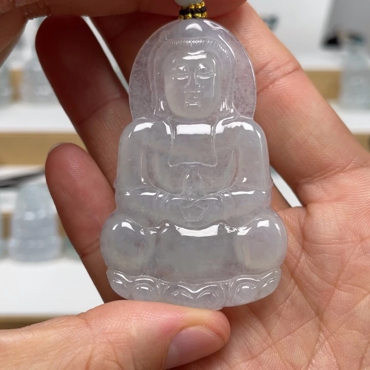翡翠未镶嵌颈饰天然缅甸翡翠A货观音125号