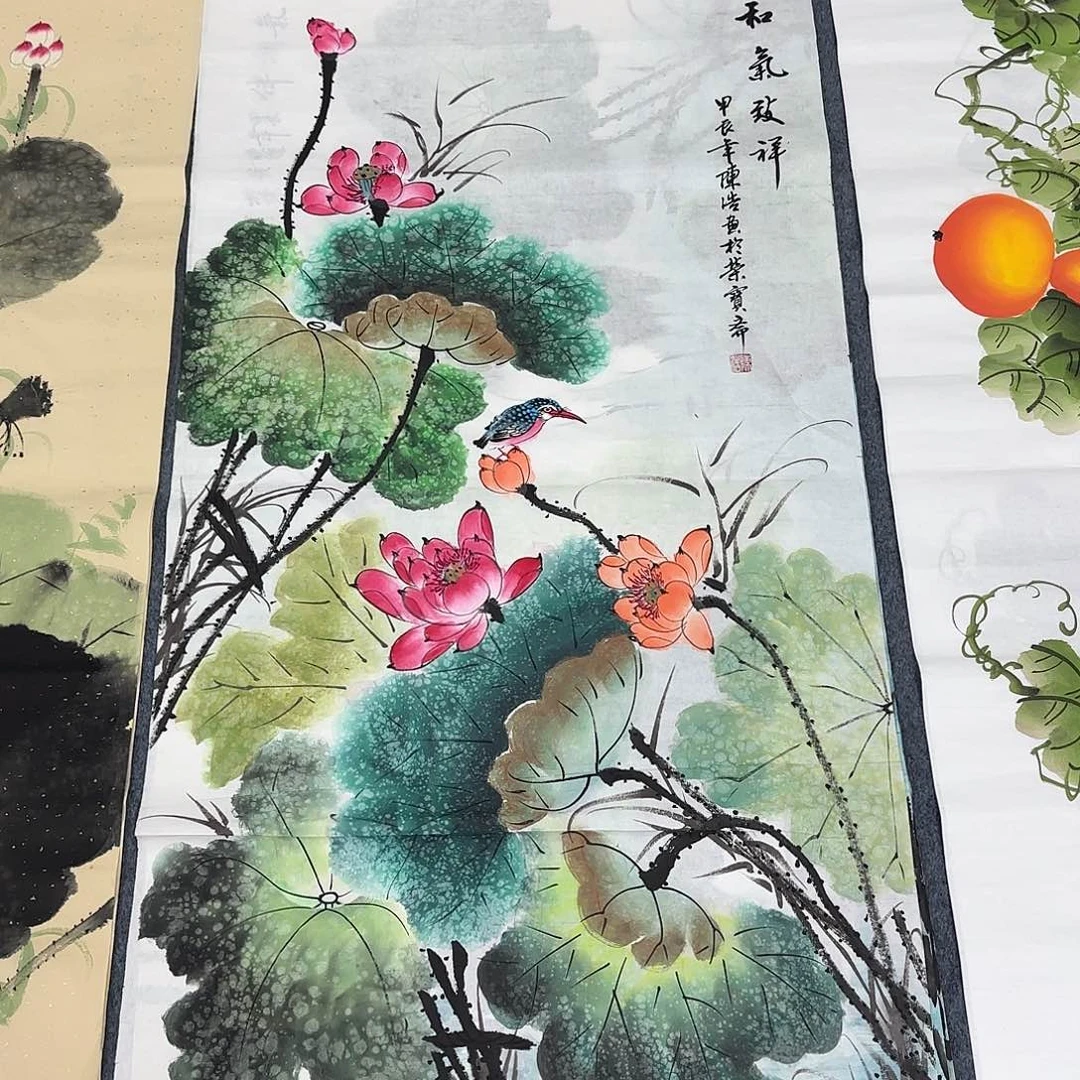 国画尺寸70X138手绘作品