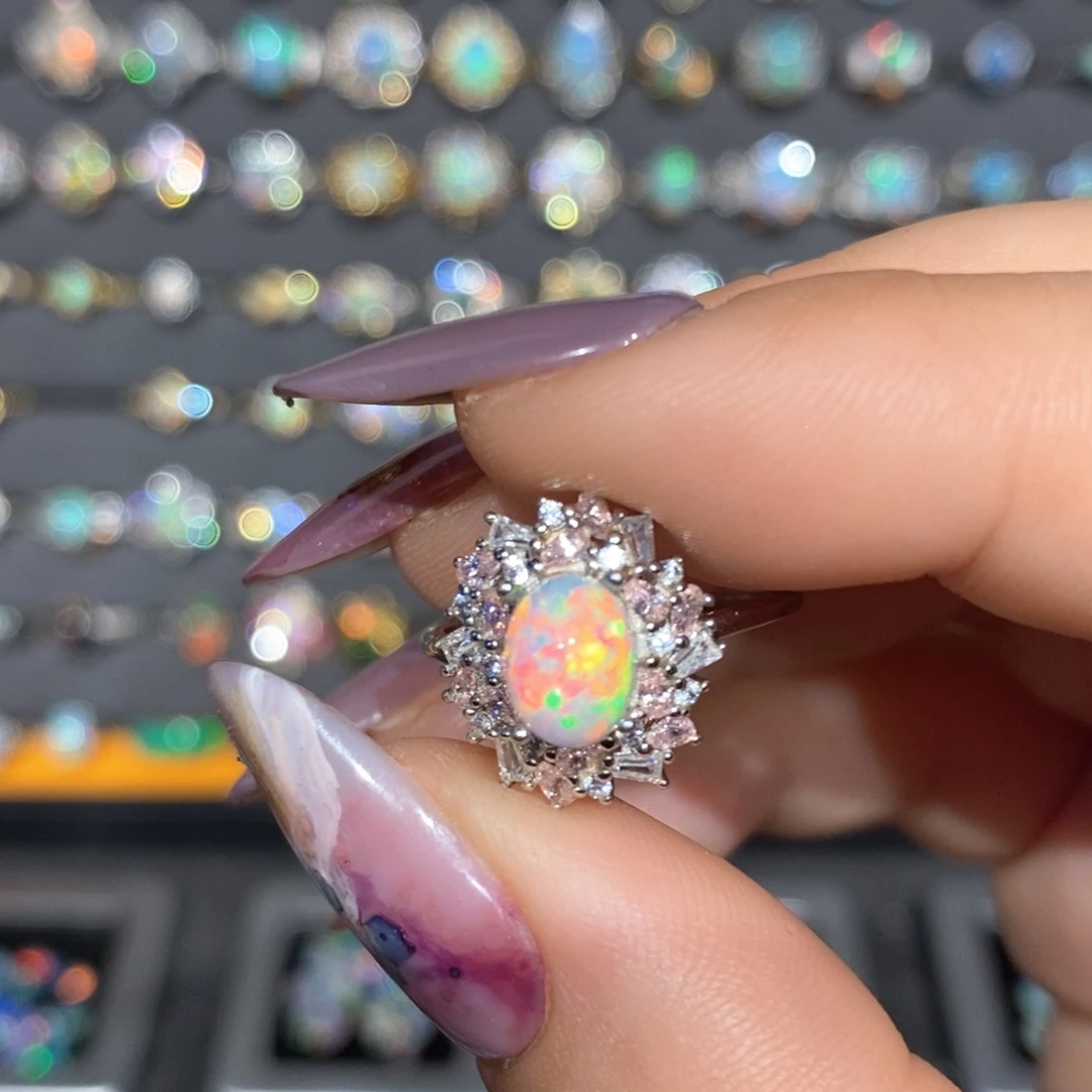 欧泊银S925镶嵌凤凰涅槃戒指