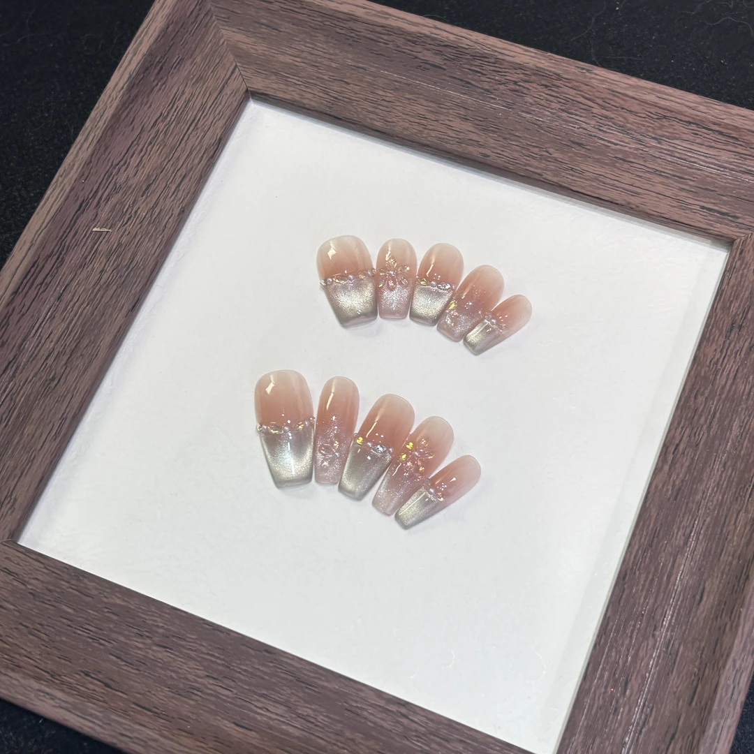 【茶卡盐湖】2025纯手工穿戴甲纯欲显白美甲贴片