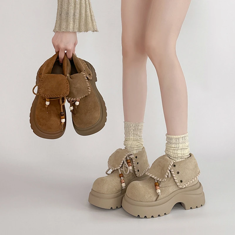 OJRZ时尚厚底小众设计感增高勃肯鞋女2025秋季新款休闲勃肯厚底鞋