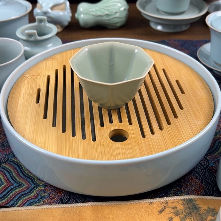 瓷杯子原矿原釉八方杯