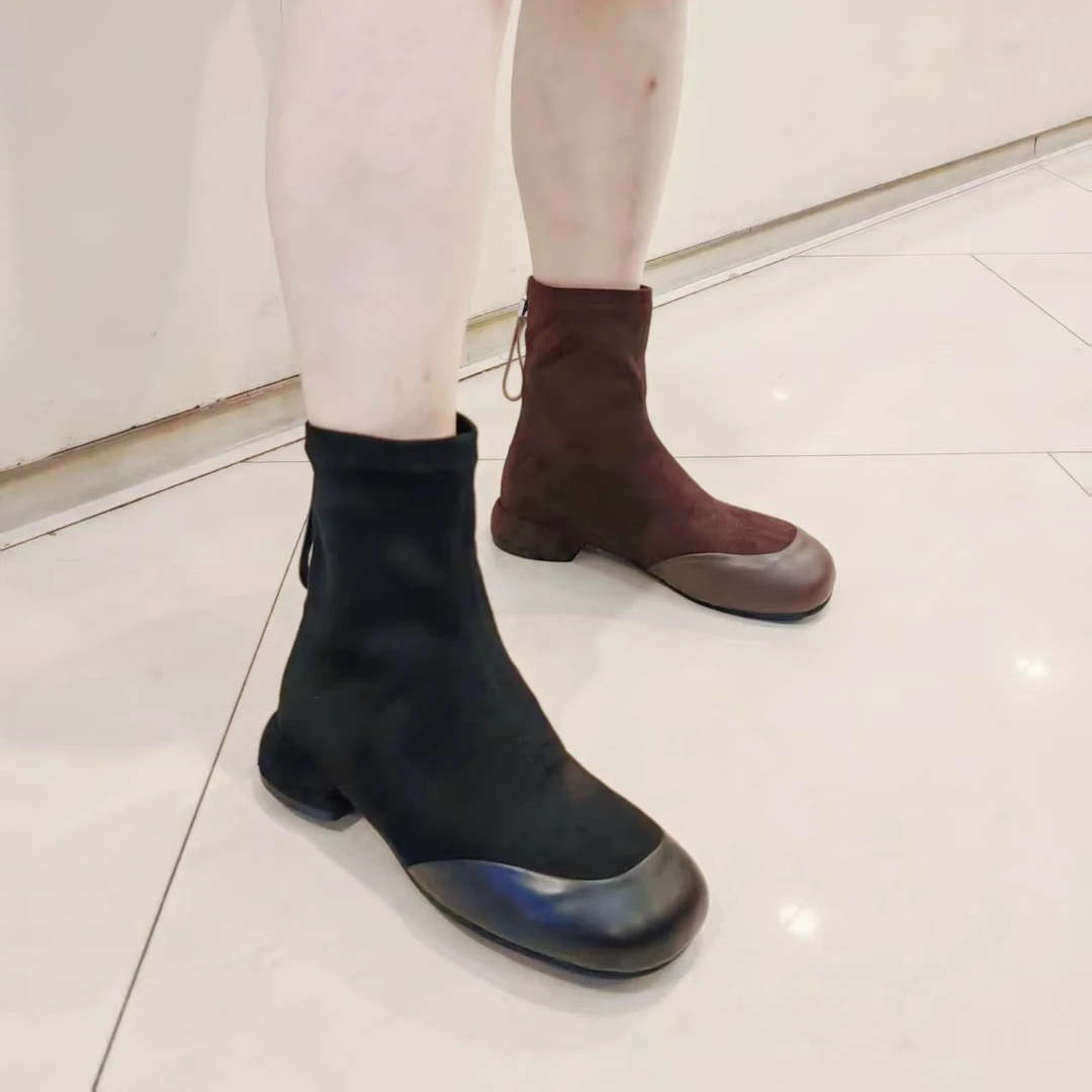 大金波哥潮鞋41-44码6675-1韩版小跟3公分时装高弹力显瘦弹力靴