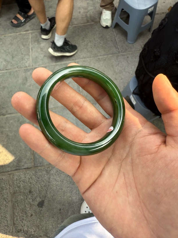 和田玉碧玉老坑红皮油膏级手镯豪华巨漏