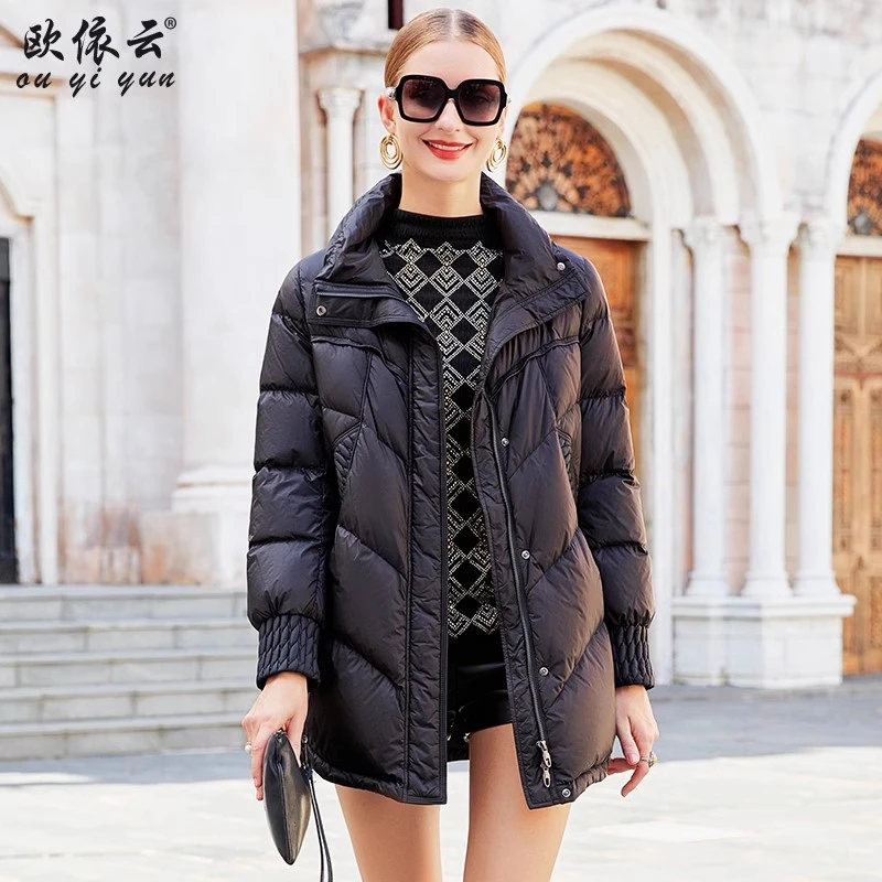 Y33917欧依云中年妈妈时尚羽绒服新款简约大方洋气减龄鸭绒羽绒服
