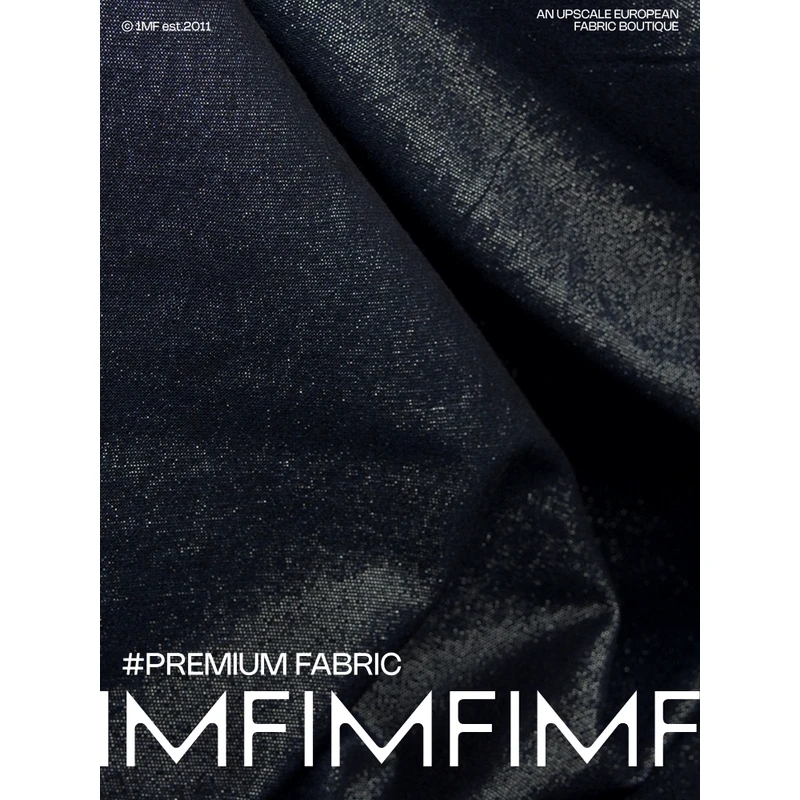 意大利 棉加亮丝面料亮闪闪牛仔长度方向弹力布料 宽170CM 530G/M