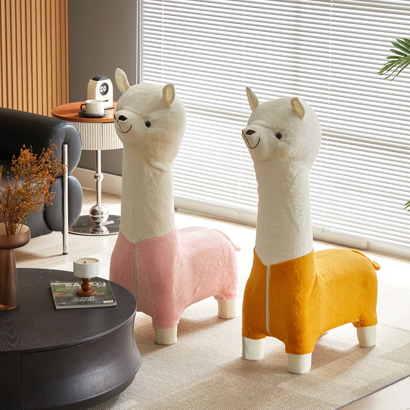 羊驼坐凳落地北欧客厅儿童玩具亲子家居摆件
