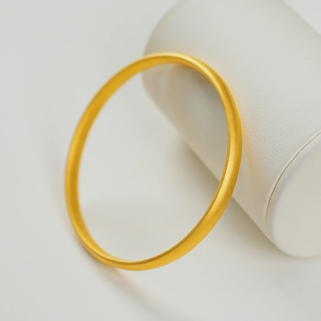 足银手镯 泥鳅背手镯素圈镯子时尚复古简约经典磨砂传承精美气质