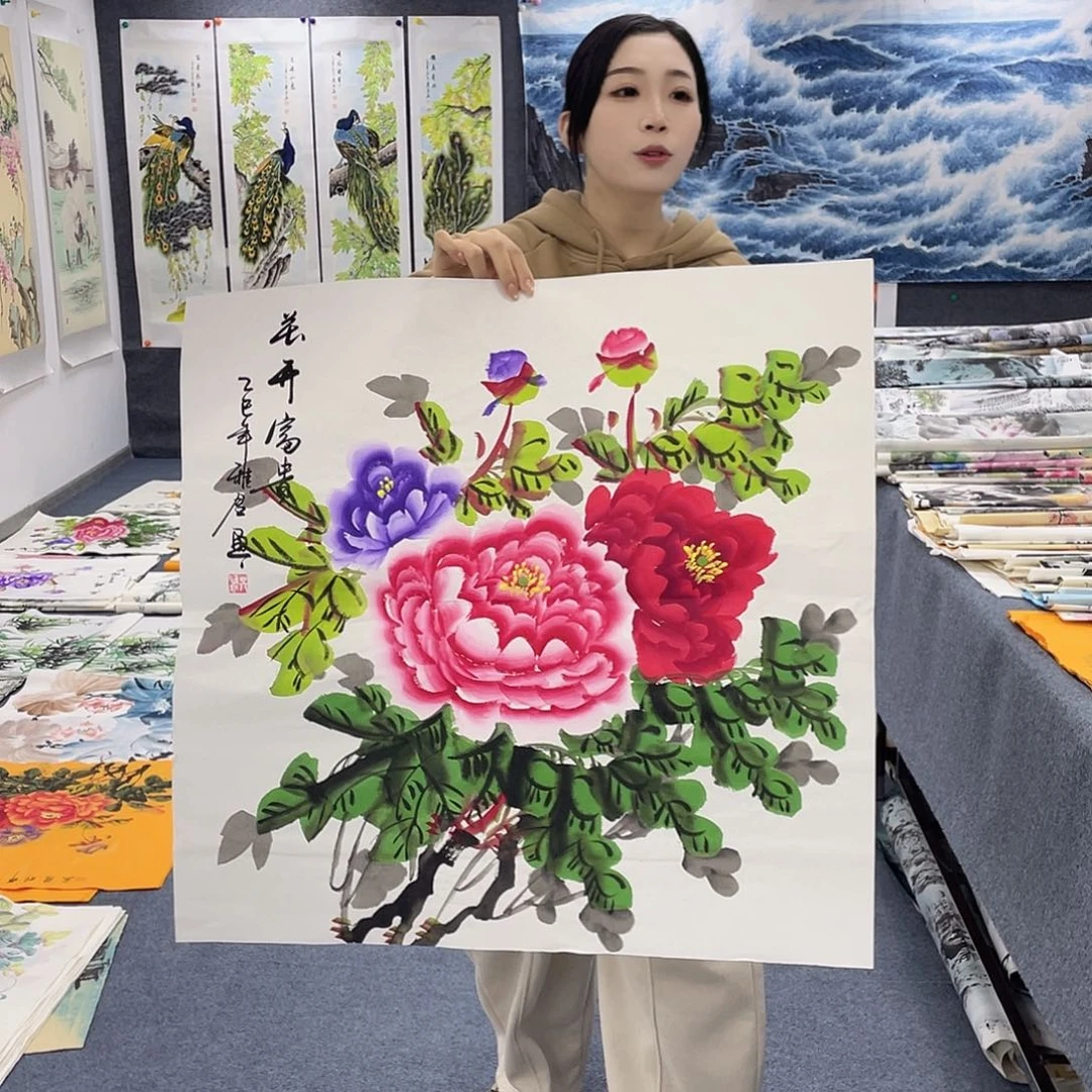 国画作品小姐姐放漏…