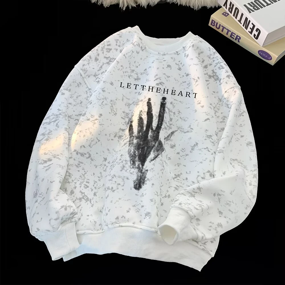 卫衣男2025新款今年流行爆款上衣美式高街字母衣服重磅外套潮港风