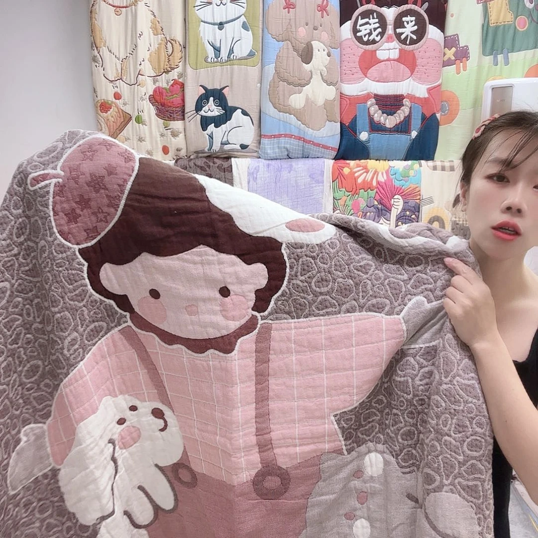 棉全棉纱夏被120/150豹纹男孩