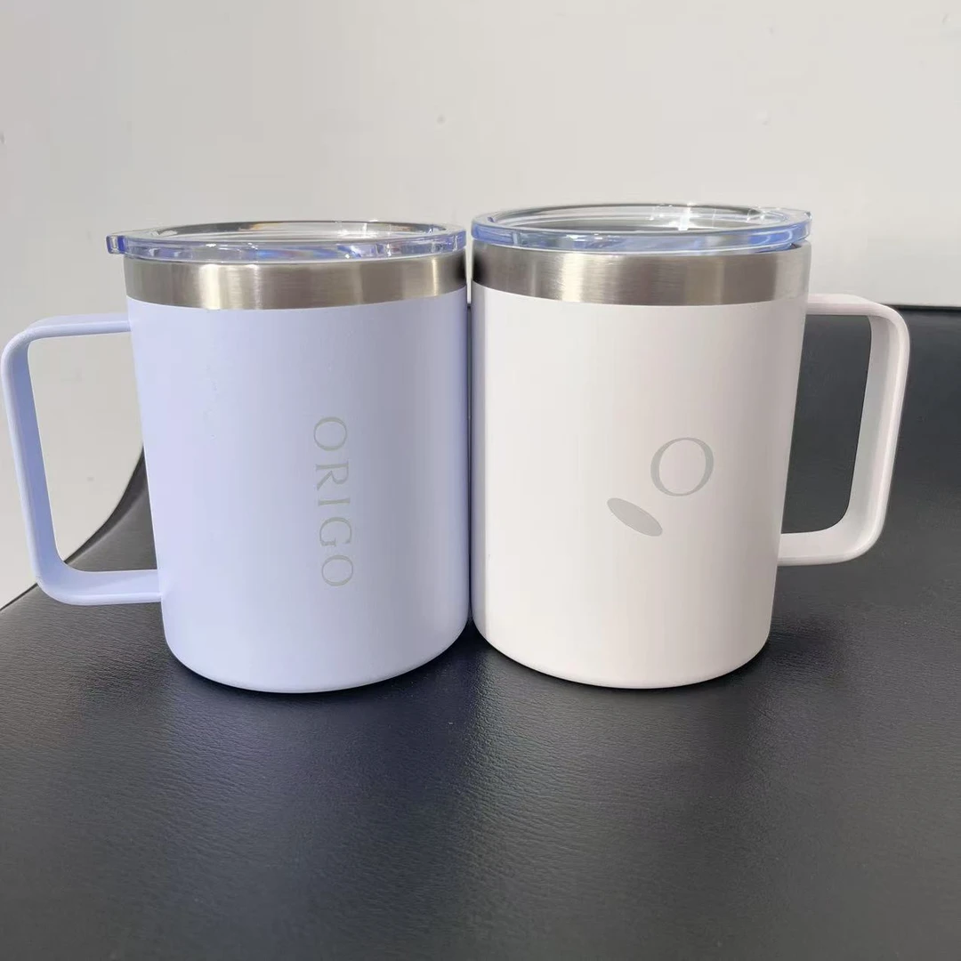 HM ORIGO简约不锈钢保温带盖茶杯马克杯咖啡杯350ml 0349