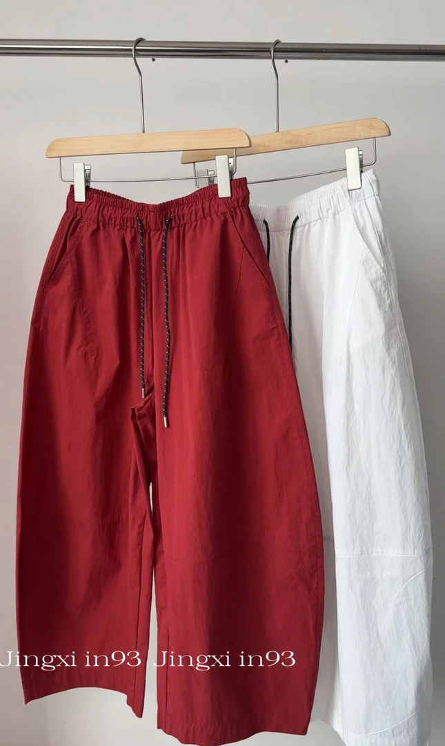 Jing Xi【百搭欧货休闲裤】夏季潮流阔腿宽松时尚休闲裤子