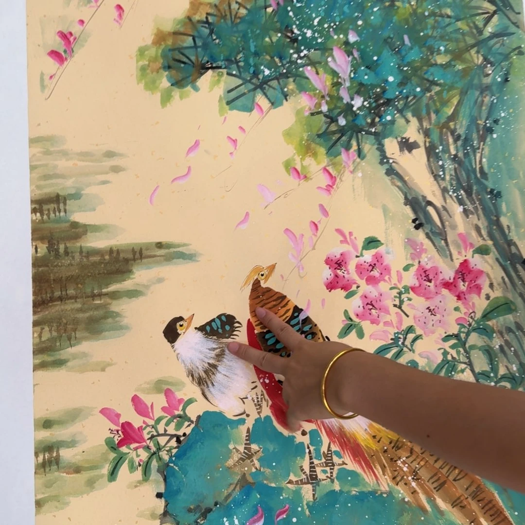 国画国画作品山水花鸟