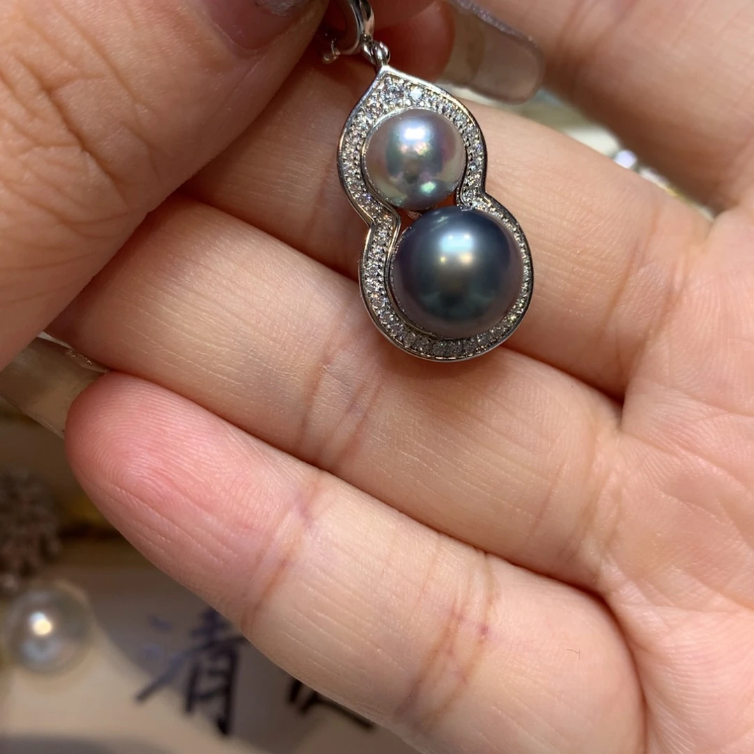 海水珍珠银S925镶嵌颈饰