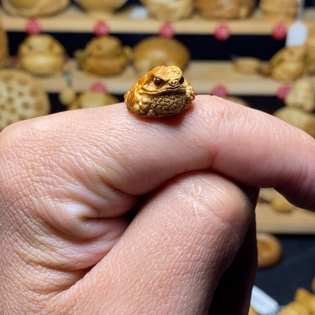 九***梦竹竹根雕迷你小金蟾