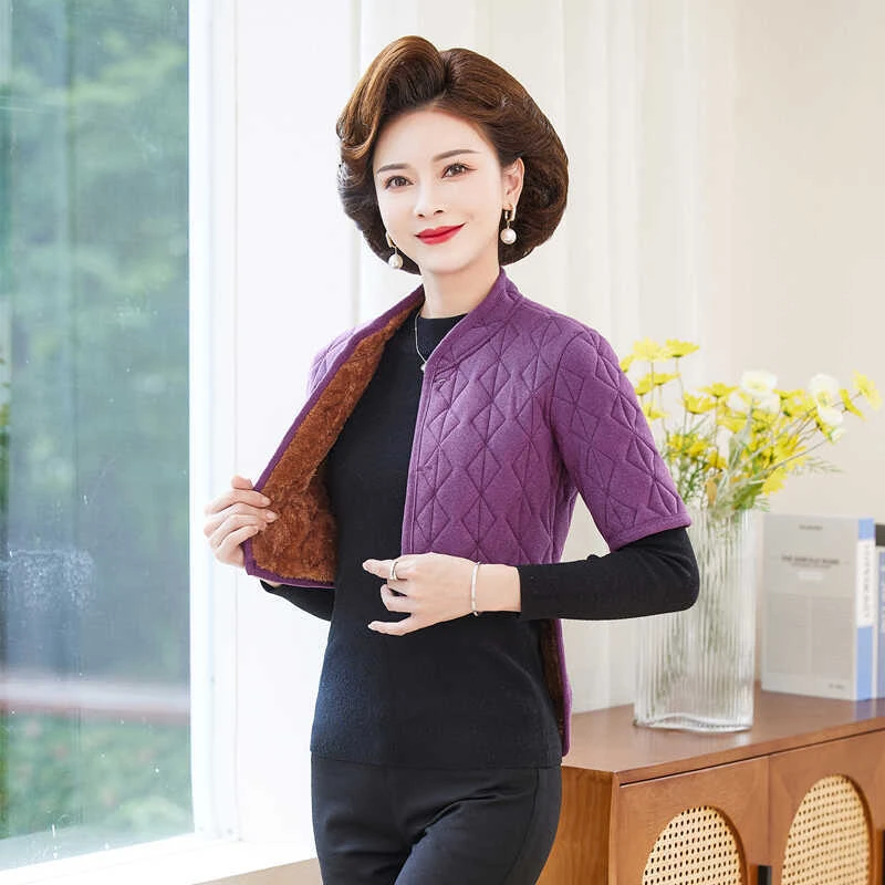 （T37）加绒中袖护腰马夹棉袄