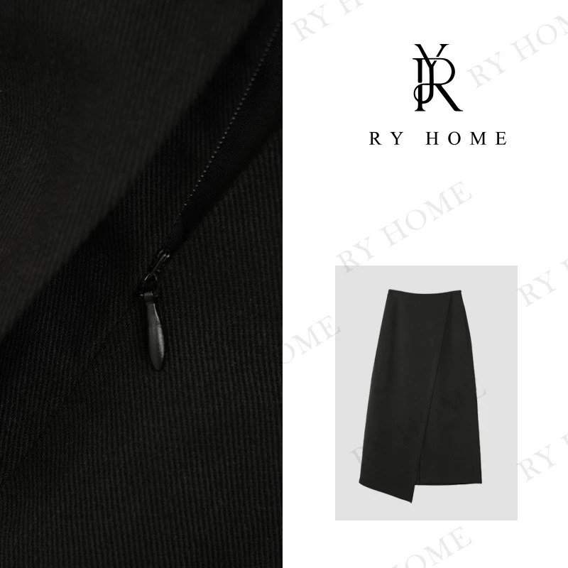 【容雨RYHOME】“漫步人生”天丝＋亚麻春季休闲开叉半裙Q1194