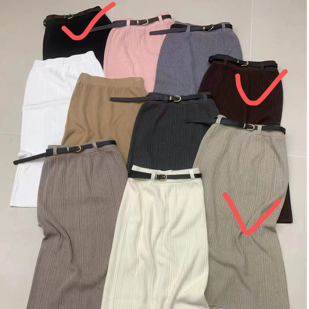 【蛋蛋】时尚中长款高腰休闲女士秋冬气质百搭半身裙DK767