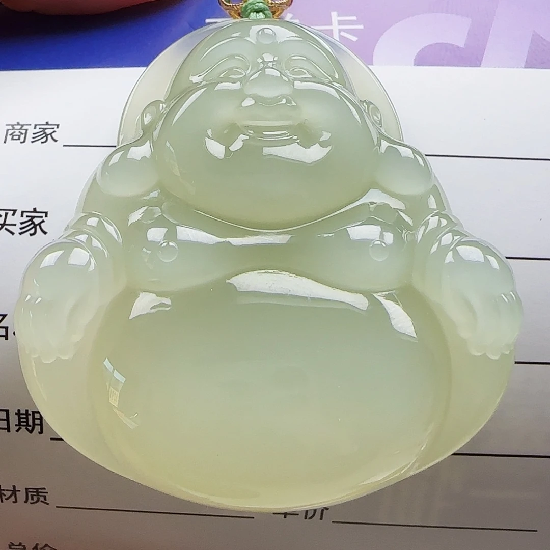 和田玉18K金镶嵌颈饰