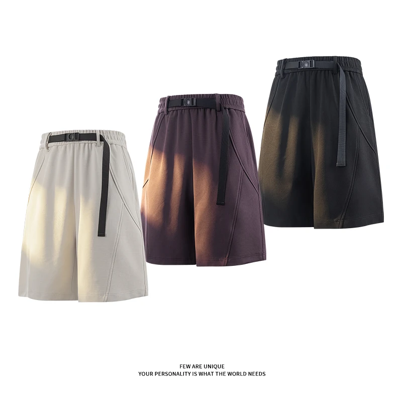 MTVO短裤男款夏季户外休闲时尚运动腰带百搭五分裤宽松潮流短裤