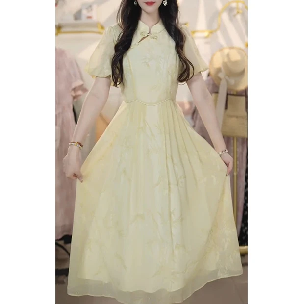 L5333夏季2025爆款连衣裙气质显瘦洋气减龄修身遮肉优雅时尚小众