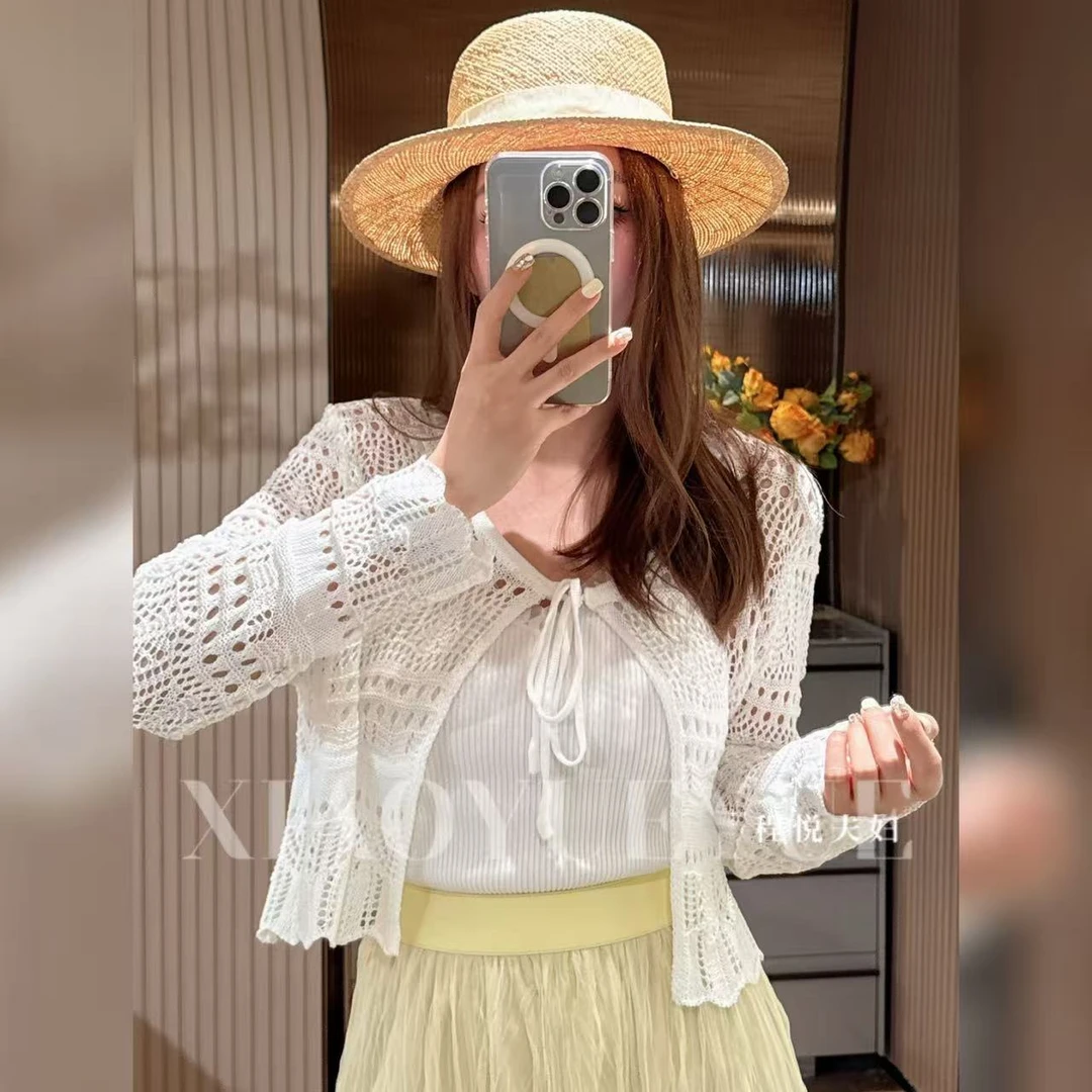 程悦夫妇【百搭神器】A-01955时尚高级感小众镂空钩花披肩外套百搭