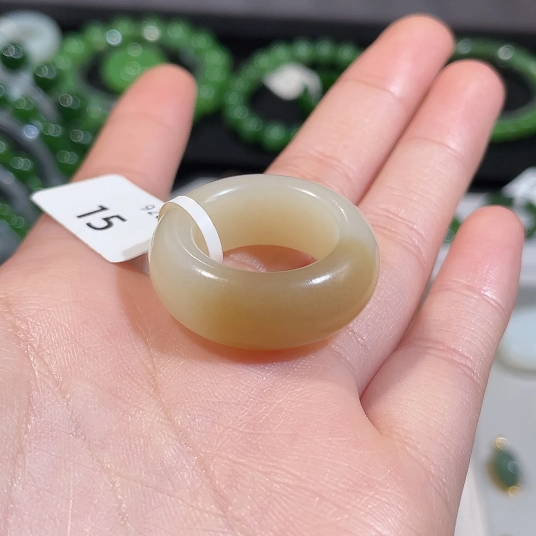 和田玉未镶嵌戒圈糖玉甜甜圈港15