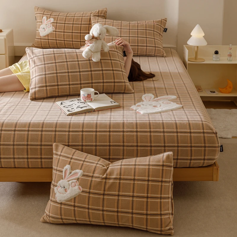 【晴美】秋冬仿羊绒蒂芙呢绒单床笠-全系列