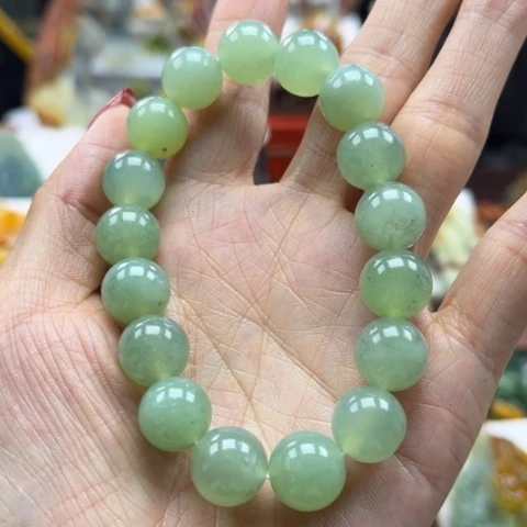 岫玉未镶嵌挂件手链