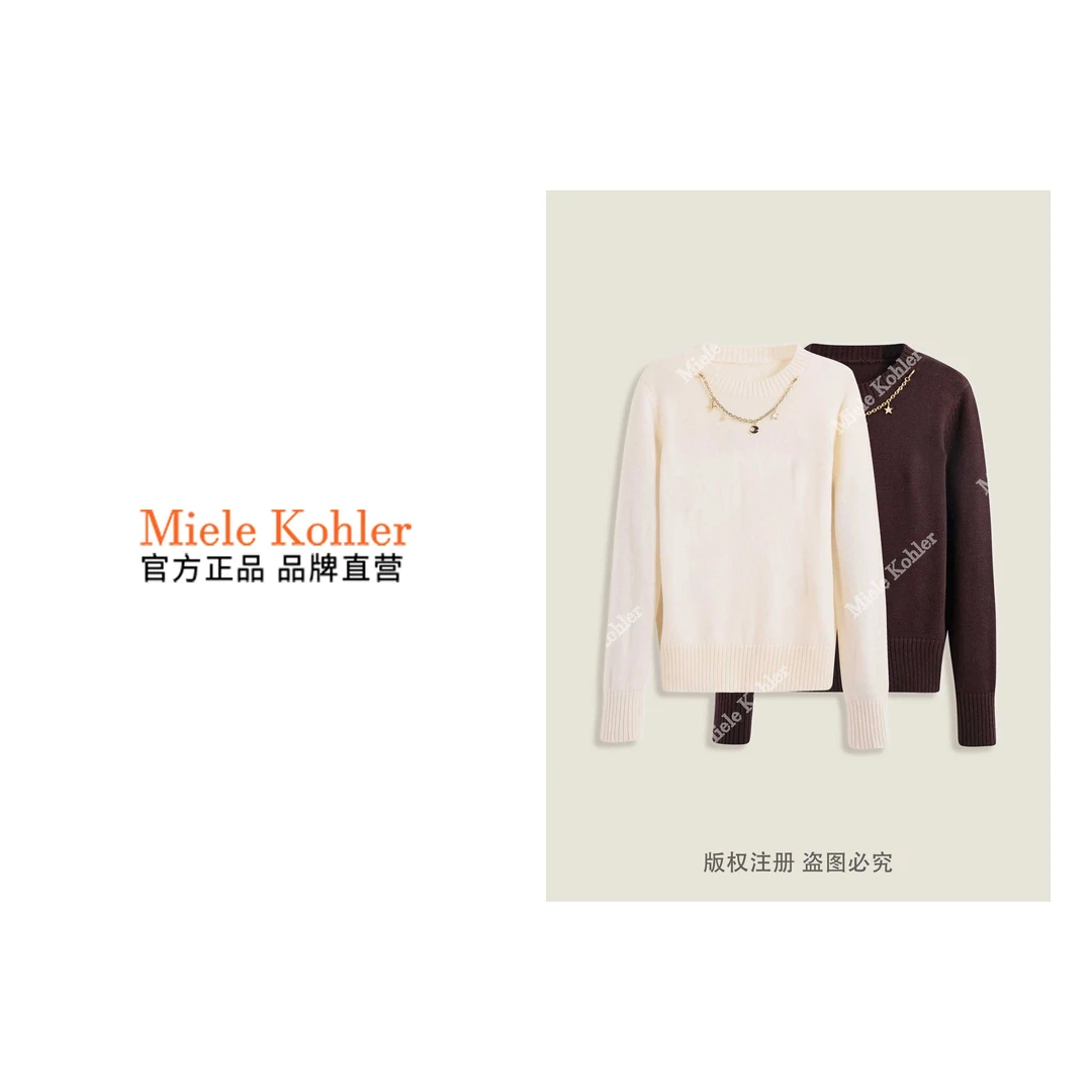 新款时尚小香风刺绣针织长袖女毛衣MKKQ36573【澳门小源同款】