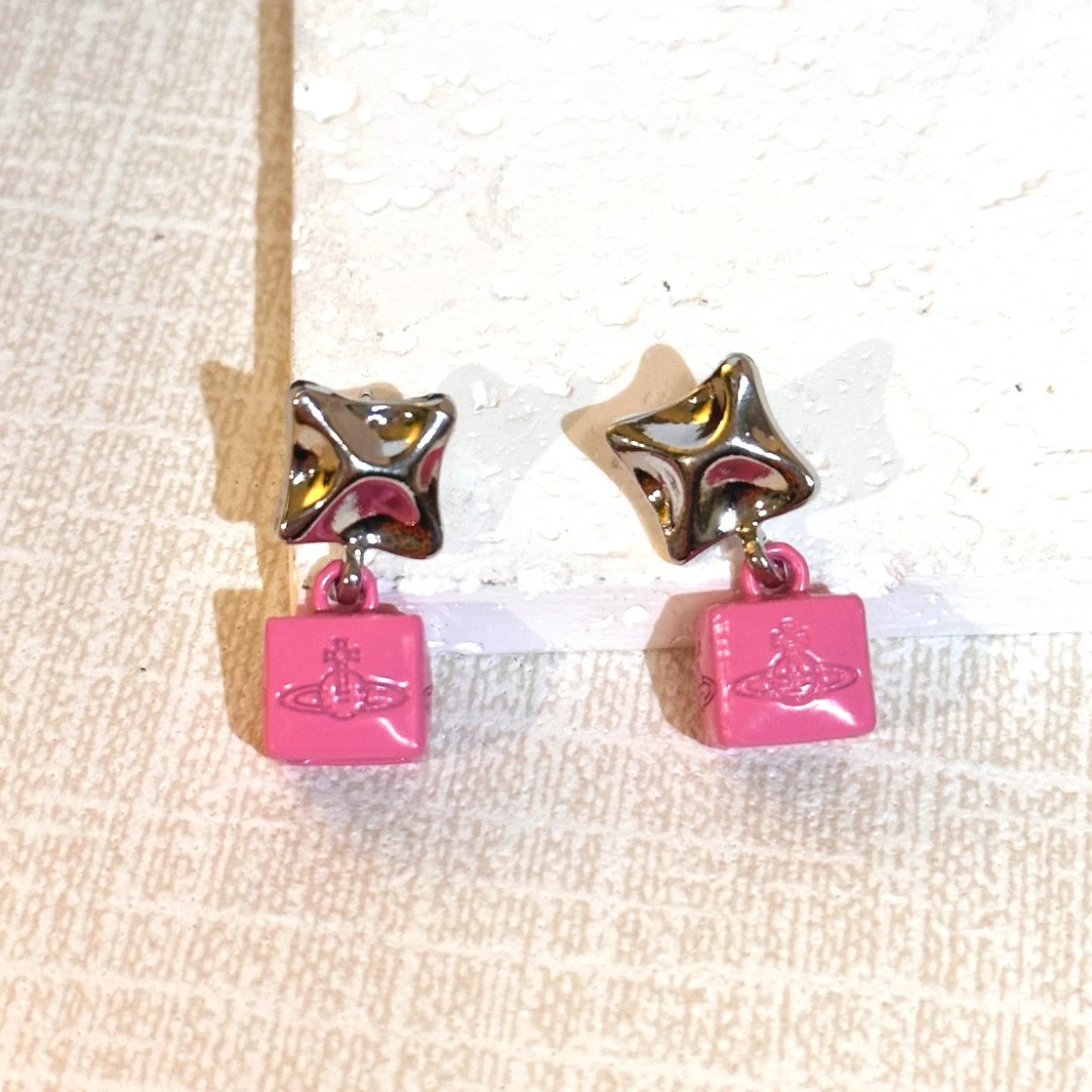 铜合金锆石耳饰 小众设计耳饰5009