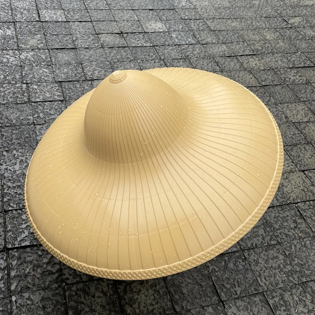 防水斗笠帽男女通用斗笠帽遮雨大檐塑料防晒帽子夏季帽子雨季雨帽